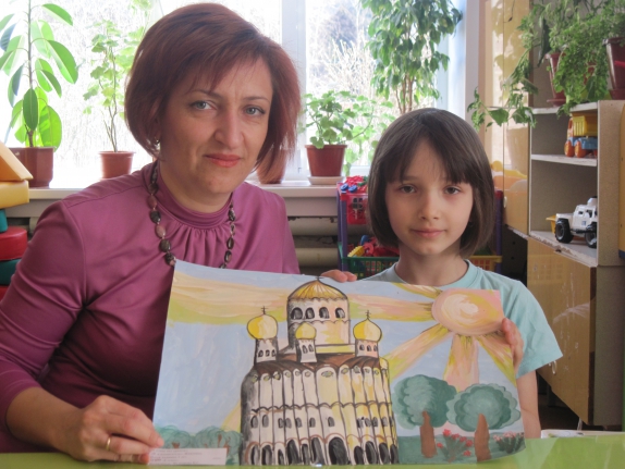 Солнце над храмом. Конкурс детского рисунка. Апрель 2014. Дошкольники Солнце над храмом.