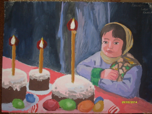 "Утро Пасхи" Конкурс детского рисунка. Апрель 2014. Школьники "Утро Пасхи"
