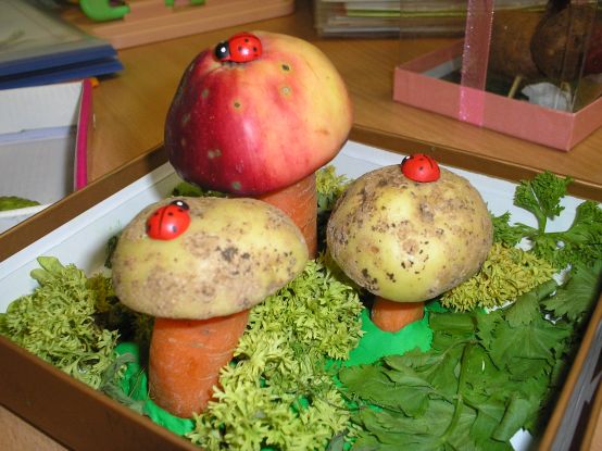 Поделки с овощей и фруктов