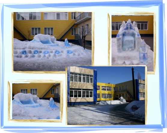 Снежная королева и другие скульптуры из снега на участке Фото Снежная королева и другие скульптуры из снега на участке
