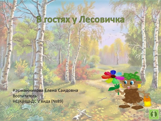 Интерактивная игра «В гостях у Лесовичка». Фото Интерактивная игра «В гостях у Лесовичка».