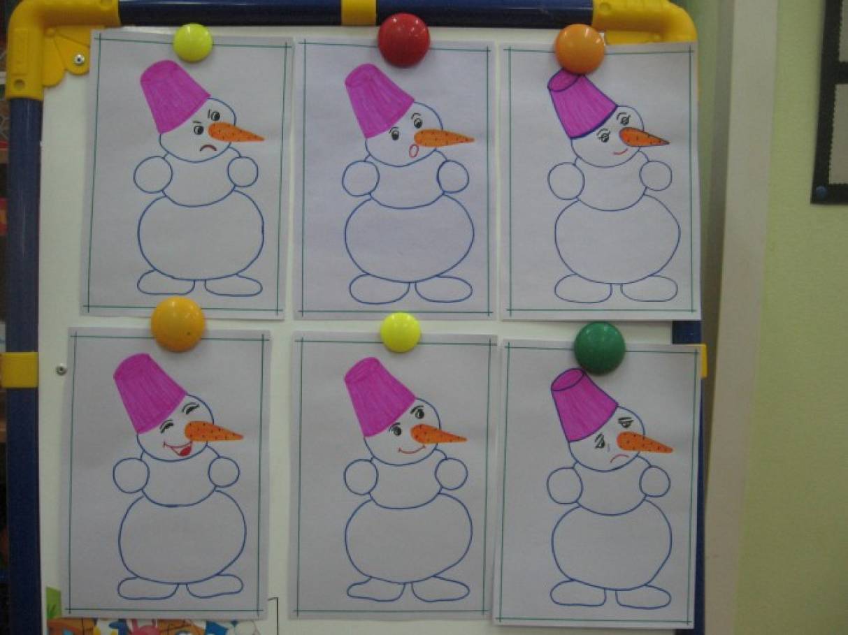 Конспект занятий во второй младшей группе по рисованию снеговика