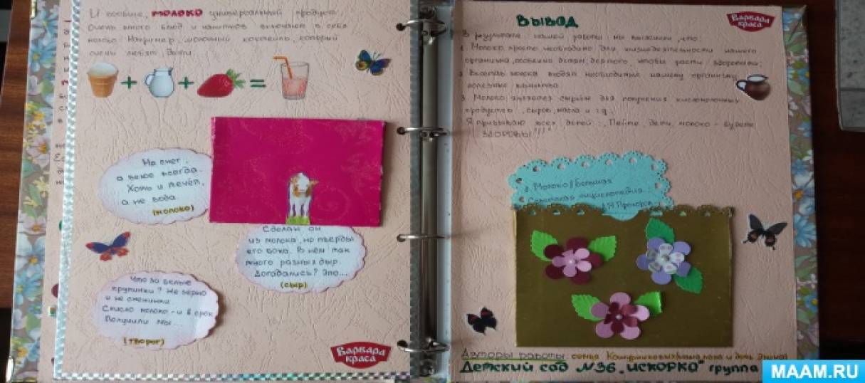 Лепбук «Все дається нам легко, якщо п'ємо ми молоко» Фото Лэпбук «Все дается нам легко, если пьем мы молоко»