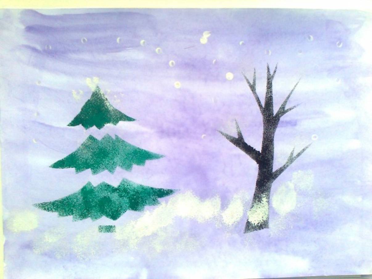 План конспект по изо 5 класс рисование зимних деревьев