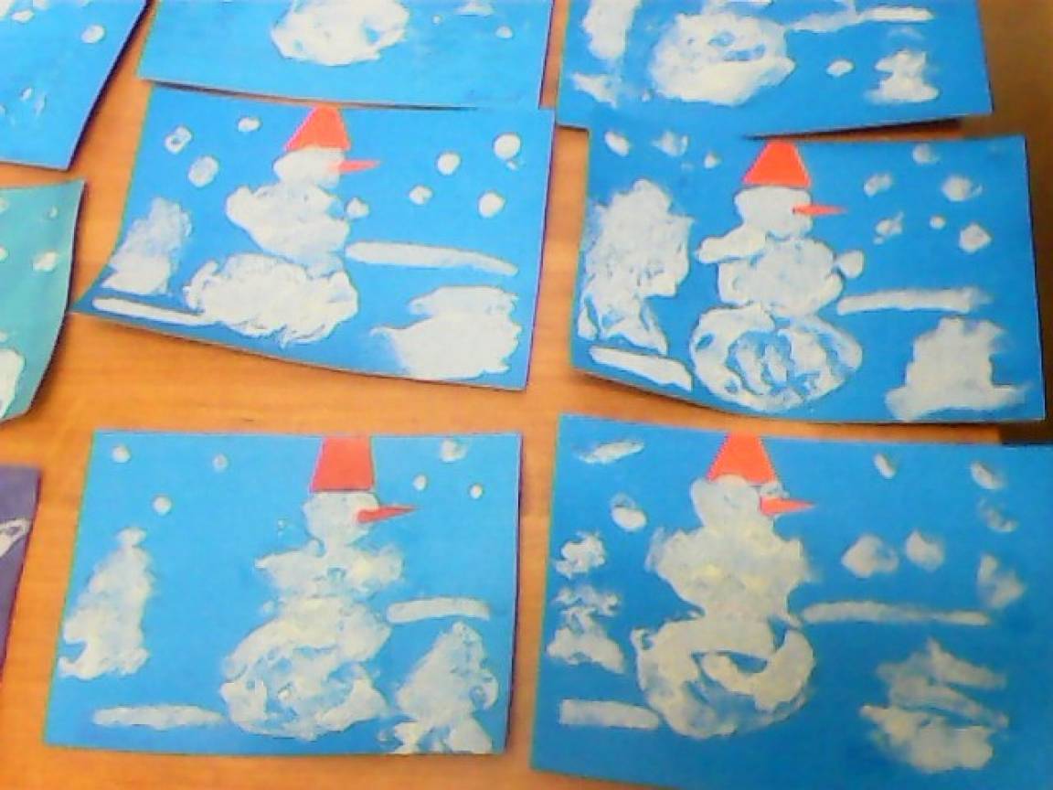 Конспект занятий во второй младшей группе рисование и аппликация снеговика
