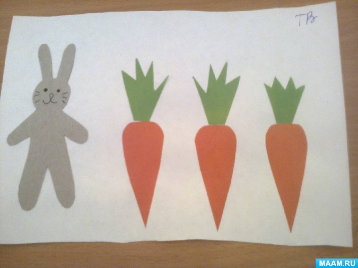 Пластелинография морковка для зайчика в доу средняя группа конспект занятия