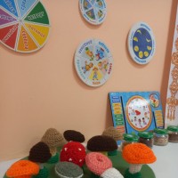 Вязаная дидактическая игра для дошкольников «Грибная поляна»