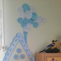 Мастер-класс поделки из бумаги «Зимний дом у бабушки с дедушкой» для настенного оформления в детском саду