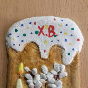 Мастер-класс по окраске сувенира из соленого теста «Пасхальный куличик»