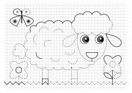 Рисунки по клеточкам овечка