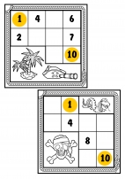 Числовая змейка 1-10. Картинка - математическая головоломка