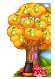 Осеннее дерево - страница лэпбука осень для детей