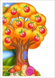 Яблоня - вырезная страница лэпбука Осень