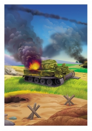 Фон для военного макета к 9 мая, панорама военных действий. Часть 2