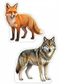 Лиса и волк для лесного макета Лиса и волк для лесного макета