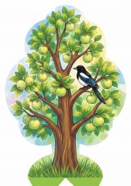 Летнее дерево яблони для макета Летнее дерево яблони для макета