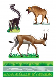 Животные Африки. Фигуры диких животных для макета