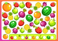 Найди на картинке и посчитай овощи и фрукты