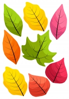 Шаблоны осенних листьев для бумажного венка