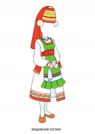 Народный костюм мордвы рисунок