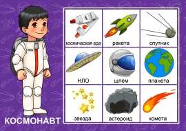 Профессия космонавт. Карточки с профессиями для лото