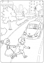 Рисунки раскраски на тему правила дорожного движения (41 фото) » Рисунки для срисовки и не только