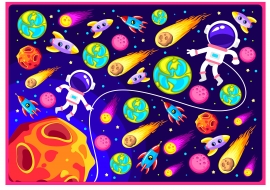 Картинка по теме Космос. Посчитай космические объекты Картинка по теме Космос. Посчитай космические объекты