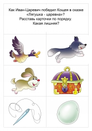 Карточки по сказке Царевна-лягушка. Расставь по порядку Карточки по сказке Царевна-лягушка. Расставь по порядку