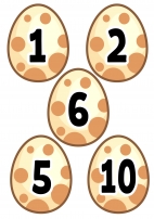 Яйца динозавров с цифрами для игры