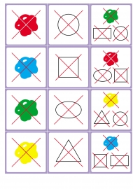 Логическая игра с геометрическими фигурами и цветами