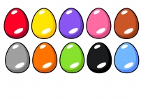 Разноцветные Пасхальные яйца для дидактической игры