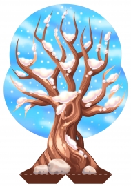 Картинка зимнего дерева для макета «Сезонное дерево»