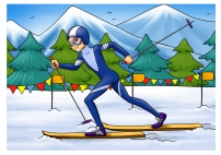 Лыжные гонки. Картинка для детей