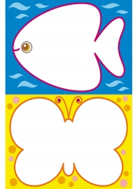 Шаблон для рисования: рыбка и бабочка