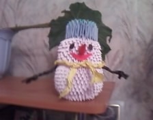 оригами "снеговик" Конкурс детских поделок. Январь 2014. Дошкольники оригами "снеговик"
