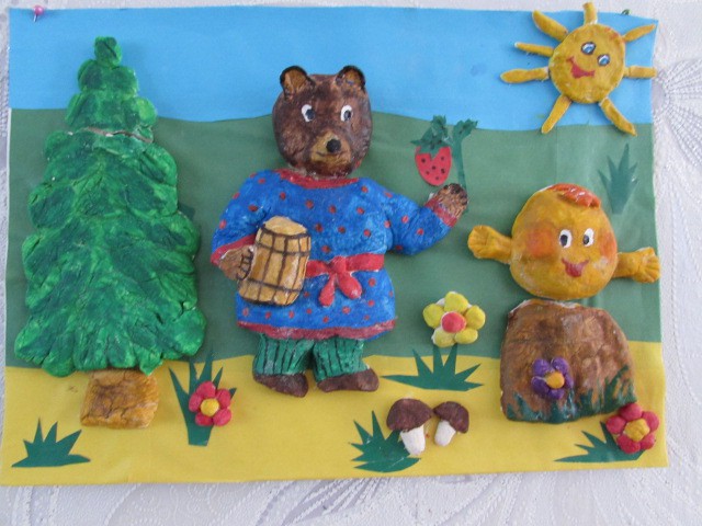 Картинки сказка колобок из пластилина