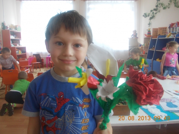 Цветы для мамочки Конкурс детских поделок. Август 2013 Цветы для мамочки