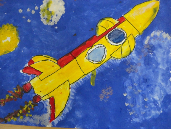 Ракета рисунок красками. Ракета красками для детей. Рисование ракета гуашью. Ракета рисунок кра ками.