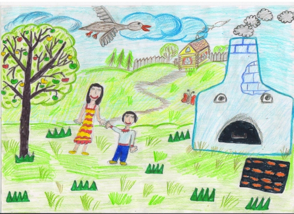 Гуси - лебеди.jpg Русская народная сказка. Апрель 2013. Гуси - лебеди.jpg