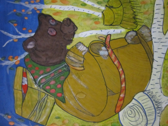 Маша и медведь Русская народная сказка. Декабрь 2013. Поделки и рисунки. Дошкольники Маша и медведь