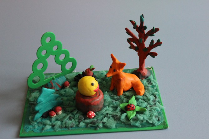 Картинки сказка колобок из пластилина