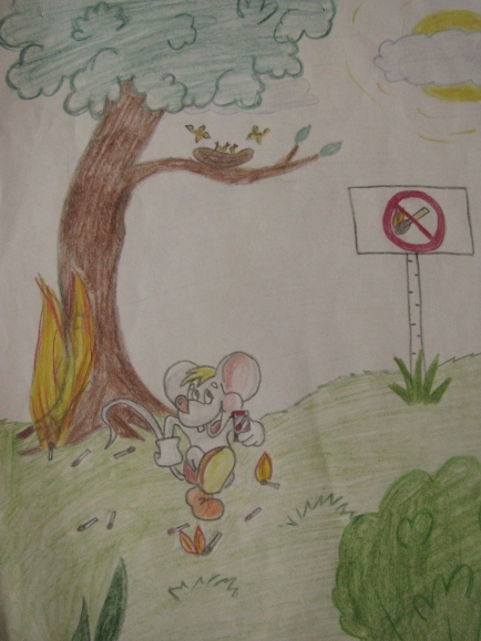 "В лесу будь осторожен!" Хафизова Зарина, 7 лет Конкурс детского рисунка. Август 2013 "В лесу будь осторожен!" Хафизова Зарина, 7 лет