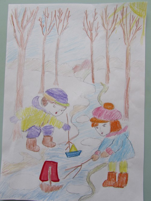 Как я провел весенние каникулы 4 класс. Детские весенние рисунки. Рисунок на весеннюю тему.