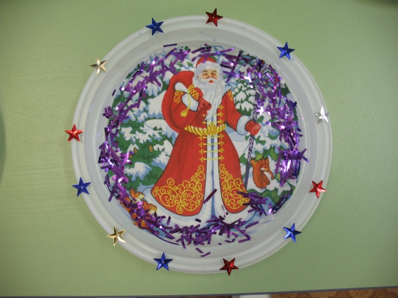 Новогодняя тарелочка Конкурс Новогодних поделок. Декабрь 2013. Дошкольники Новогодняя тарелочка