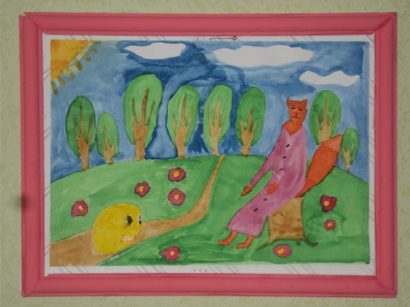 "Колобок" Русская народная сказка. Май 2014. Поделки и рисунки. Дошкольники "Колобок"