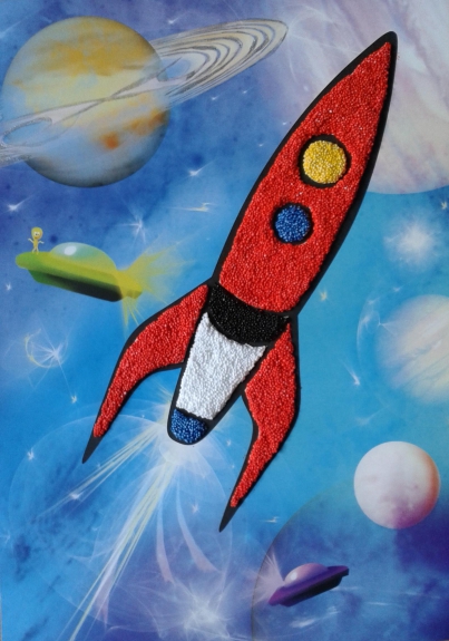 Ракета рисунок красками. Рисунок на космическую тему. Рисование для детей космос. Космические поделки. Рисунки на тему космос для детей.