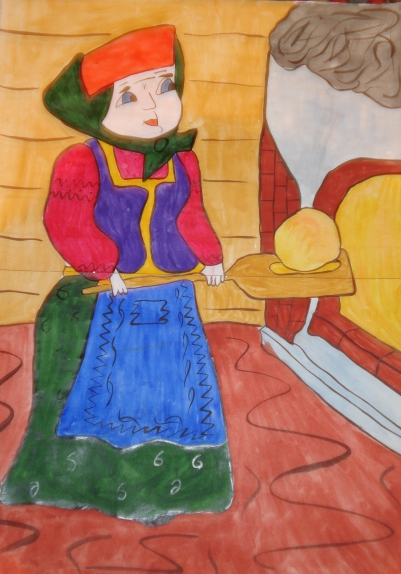 Колобок Русская народная сказка. Октябрь 2014. Поделки и рисунки. Дошкольники Колобок