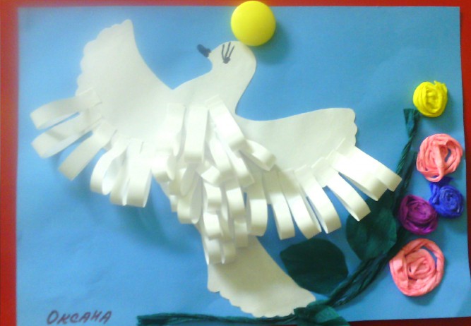 Голубь мира Конкурс «Мы за мир». Июнь 2015. Поделки, рисунки. Дошкольники Голубь мира