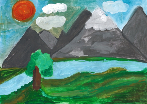 Детский рисунок горы