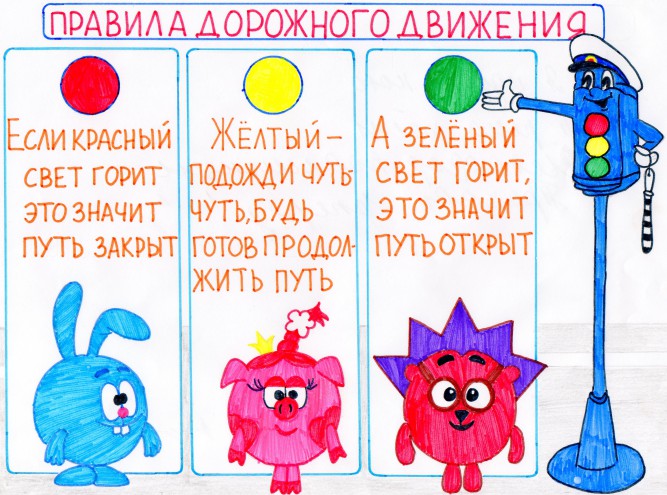 Рисунок по пдд со смешариками
